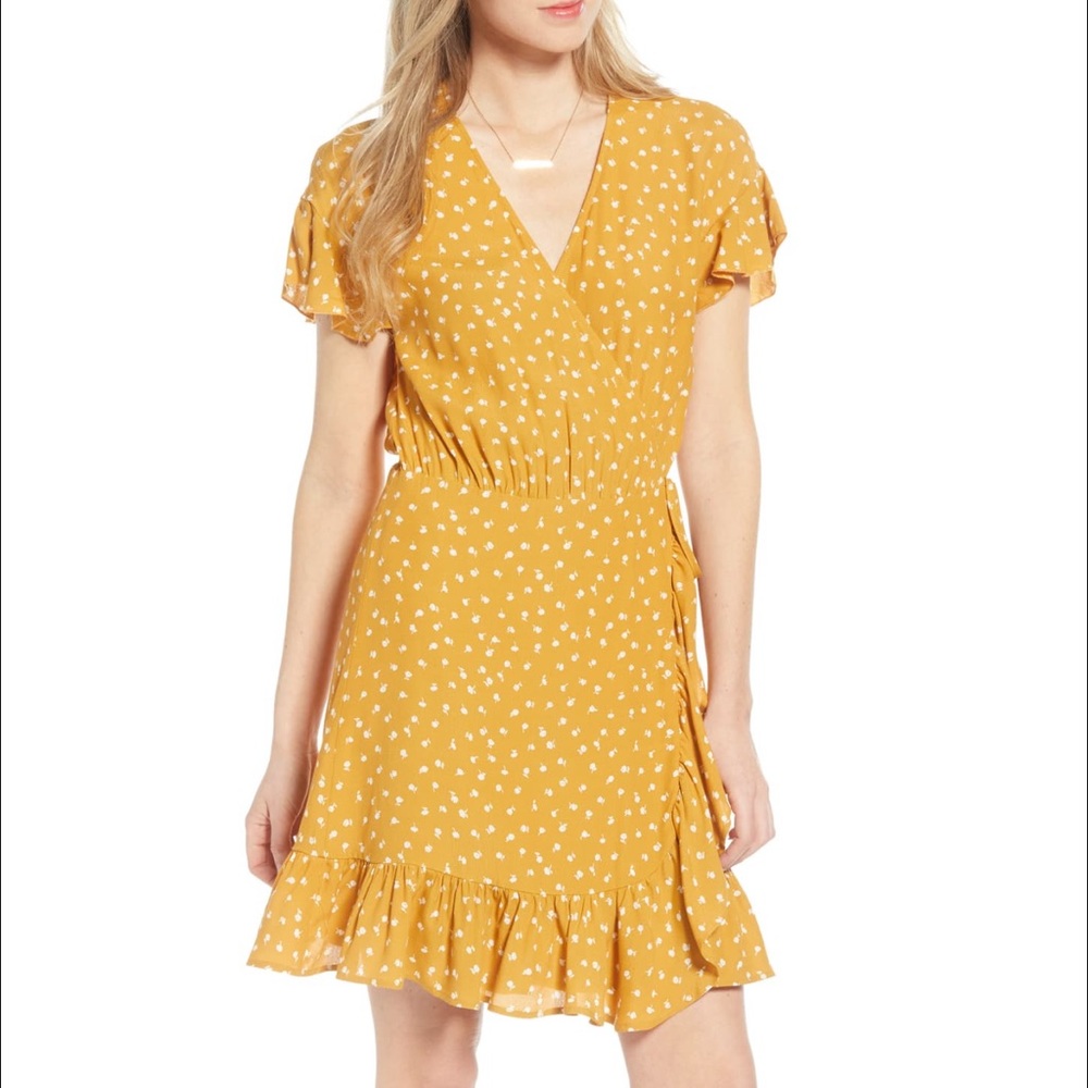 Rails Korean wrap dress in Marigold